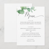 Eucalyptus Greenery Garden Wedding. Elegant Script Menu (Voorkant / Achterkant)
