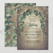 Eucalyptus Greenery Garland Rustiek Baby shower Kaart (Voorkant / Achterkant)