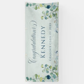 Eucalyptus Greenery Gefeliciteerd Afstuderen Spandoek (Verticaal)