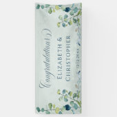 Eucalyptus Greenery Gefeliciteerd bruiloft Spandoek (Verticaal)