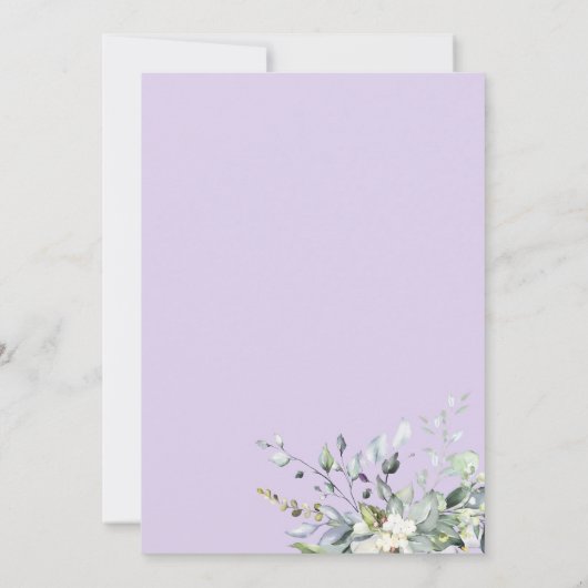 Eucalyptus Greenery Geometric Bridal Luncheon Kaart (Achterkant)