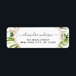 Eucalyptus Greenery Geometric Elegant Wedding Etiket<br><div class="desc">Eucalyptus Greenery Roos Gold - Blush Pink Geometrische Botanische Waterverf Spring Wedding Invitation Return Address Label op witte achtergrond - bevat prachtige en elegante scripttypografie met moderne botanische bladeren en groen voor de speciale huwelijksdag.</div>