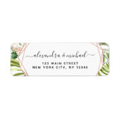 Eucalyptus Greenery Geometric Elegant Wedding Etiket (Voorkant)