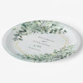 Eucalyptus Greenery Geometric Elegant Wedding Papieren Bordje (Gekanteld)