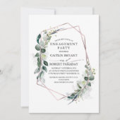 Eucalyptus Greenery Geometric Engagement Party Kaart (Voorkant)