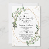 Eucalyptus Greenery Geometric Graduy Party Kaart (Voorkant)