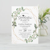 Eucalyptus Greenery Geometric Graduy Party Kaart (Staand voorkant)
