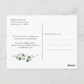 Eucalyptus Greenery Geometric Lijst Save the Date Briefkaart (Achterkant)