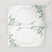 Eucalyptus Greenery Geometric Lijst Wedding Plaatskaartje (Buitenkant ongevouwen)