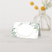 Eucalyptus Greenery Geometric Lijst Wedding Plaatskaartje (Achterkant)
