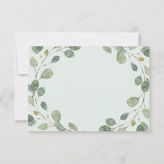 Eucalyptus Greenery Geometric Meal Choice RSVP Kaartje (Achterkant)