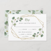 Eucalyptus Greenery Geometric Meal Choice RSVP Kaartje (Voorkant / Achterkant)