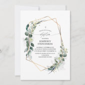 Eucalyptus Greenery Geometric Modern Baptisme Kaart (Voorkant)