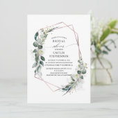 Eucalyptus Greenery Geometric Modern Vrijgezellenf Kaart (Staand voorkant)