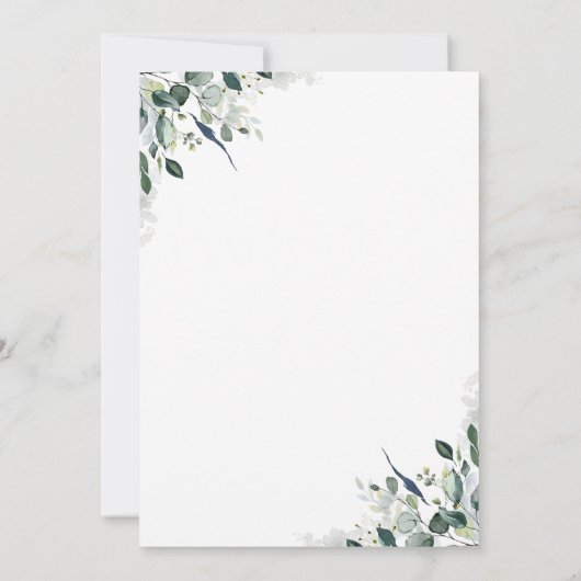 Eucalyptus Greenery Geometric Modern Wedding Kaart (Achterkant)