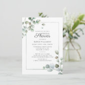 Eucalyptus Greenery Geometric Rustige Vrijgezellen Kaart (Staand voorkant)