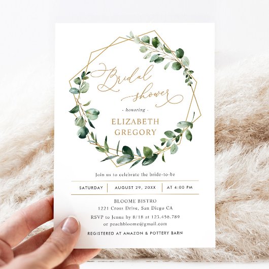 Eucalyptus Greenery Geometric Vrijgezellenfeest Kaart