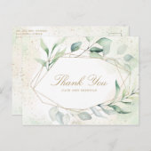 Eucalyptus Greenery Geometric Weddenschap Bedankt Briefkaart (Voorkant / Achterkant)