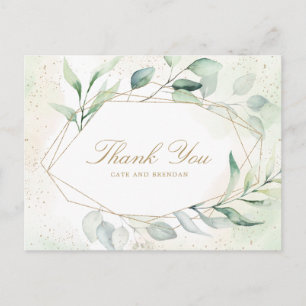 Eucalyptus Greenery Geometric Weddenschap Bedankt Briefkaart