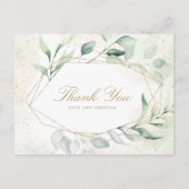 Eucalyptus Greenery Geometric Weddenschap Bedankt Briefkaart (Voorkant)