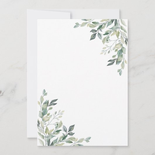 Eucalyptus Greenery Geometric Wedding Invitation Kaart (Achterkant)