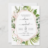 Eucalyptus Greenery Geometric Wedding Kaart (Voorkant)