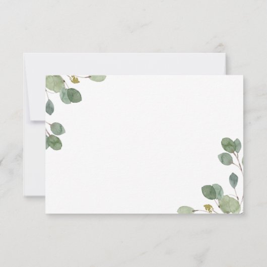 Eucalyptus Greenery Geometric Wedding Meal Choice RSVP Kaartje (Achterkant)
