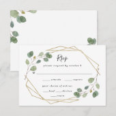 Eucalyptus Greenery Geometric Wedding Meal Choice RSVP Kaartje (Voorkant / Achterkant)