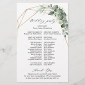 Eucalyptus Greenery Geometric Wedding Programme (Achterkant)