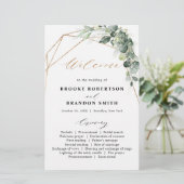 Eucalyptus Greenery Geometric Wedding Programme (Staand voorkant)