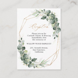 Eucalyptus Greenery Geometric Wedding Reception Informatiekaartje