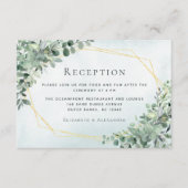 Eucalyptus Greenery Geometric Wedding Reception Informatiekaartje (Voorkant)