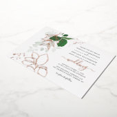 Eucalyptus Greenery Geometric Wedding Roos Gold Folie Uitnodiging (Gedraaid)