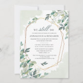 Eucalyptus Greenery Geometric Wedding Vow Renewal Kaart (Voorkant)