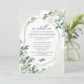 Eucalyptus Greenery Geometric Wedding Vow Renewal Kaart (Staand voorkant)