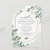 Eucalyptus Greenery Geometric Wedding Vow Renewal Kaart (Voorkant / Achterkant)