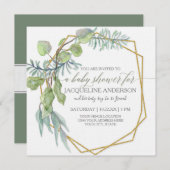 Eucalyptus Greenery geometrische krans Baby shower Kaart (Voorkant / Achterkant)