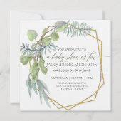 Eucalyptus Greenery geometrische krans Baby shower Kaart (Voorkant)