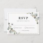 Eucalyptus greenery geometrische RSVP-kaart RSVP Kaartje (Voorkant)