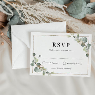Eucalyptus greenery geometrische RSVP-kaart RSVP Kaartje