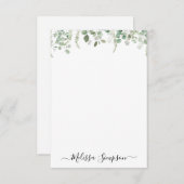 eucalyptus greenery gepersonaliseerd notitiekaartje (Voorkant / Achterkant)