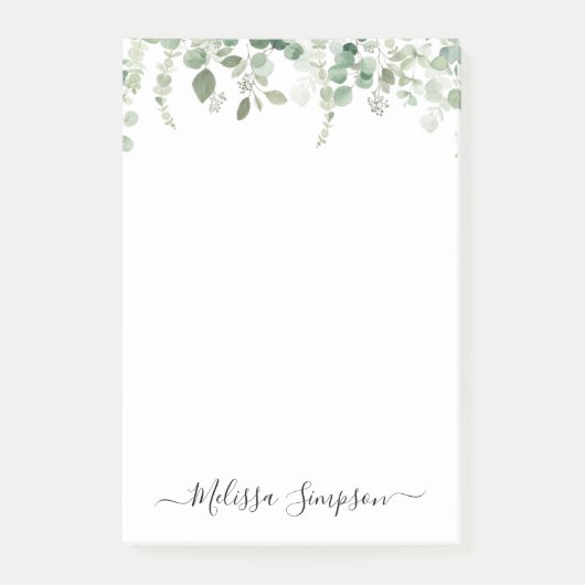 eucalyptus greenery gepersonaliseerd post-it® notes (Voorkant)