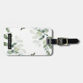 Eucalyptus Greenery Gepersonaliseerde monogram naa Bagagelabel (Voorkant horizontaal)