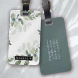 Eucalyptus Greenery Gepersonaliseerde monogram naa Bagagelabel<br><div class="desc">Pas dit waterverf eucalyptus greenery ontwerp aan met jouw naam.</div>