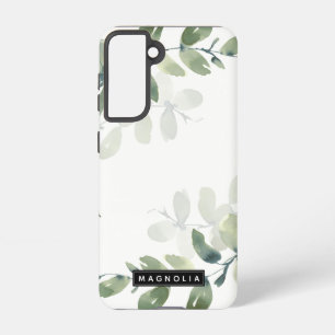 Eucalyptus Greenery Gepersonaliseerde naam Monogra Samsung Galaxy Hoesje