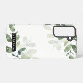 Eucalyptus Greenery Gepersonaliseerde naam Monogra Samsung Galaxy Hoesje (Achterkant horizontaal)