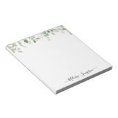 eucalyptus greenery gepersonaliseerde naam notitieblok (Schuin)