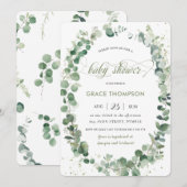 Eucalyptus Greenery Geslacht Neutraal Baby shower Kaart (Voorkant / Achterkant)