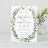 Eucalyptus Greenery Geslacht Neutraal Baby shower Kaart (Staand voorkant)