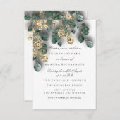 Eucalyptus Greenery Glitter Gold Foils White Kaart (Voorkant / Achterkant)